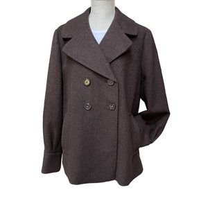 Banana Republic Brown Wool Blend Double Breasted Peacoat Winter Coat Size: XL